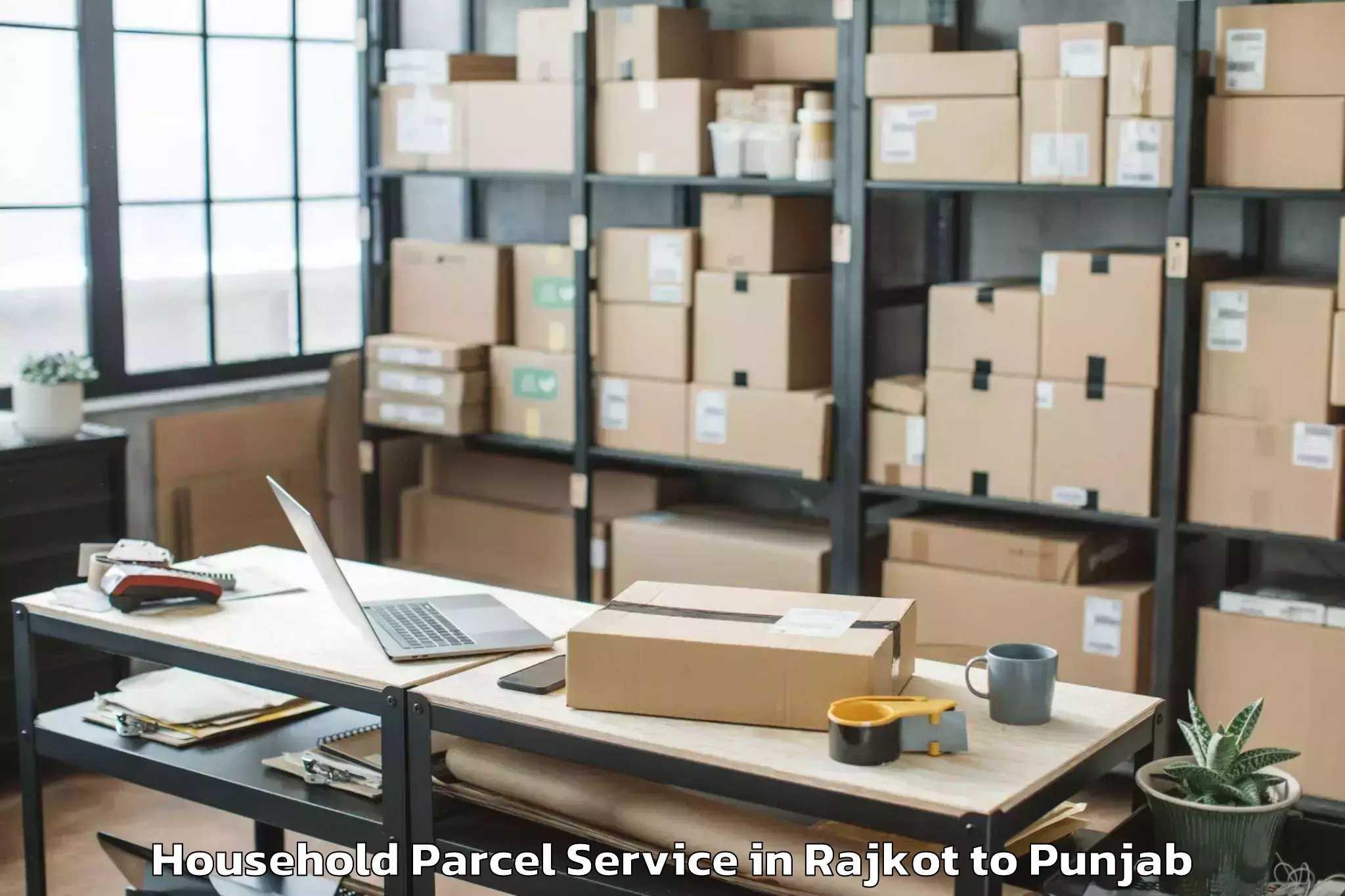 Book Rajkot to Ludhiana Airport Luh Household Parcel Online